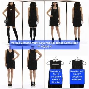 Versus Versace Multi-Layered Silk Blend Dress Size IT 40/US 4